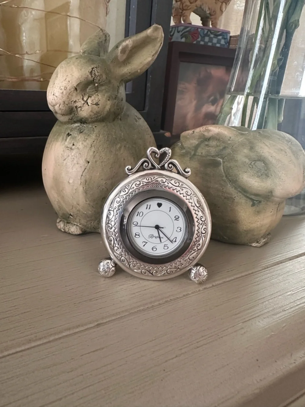 Brighton Elegant Silver Memphis Desk/Travel Clock
